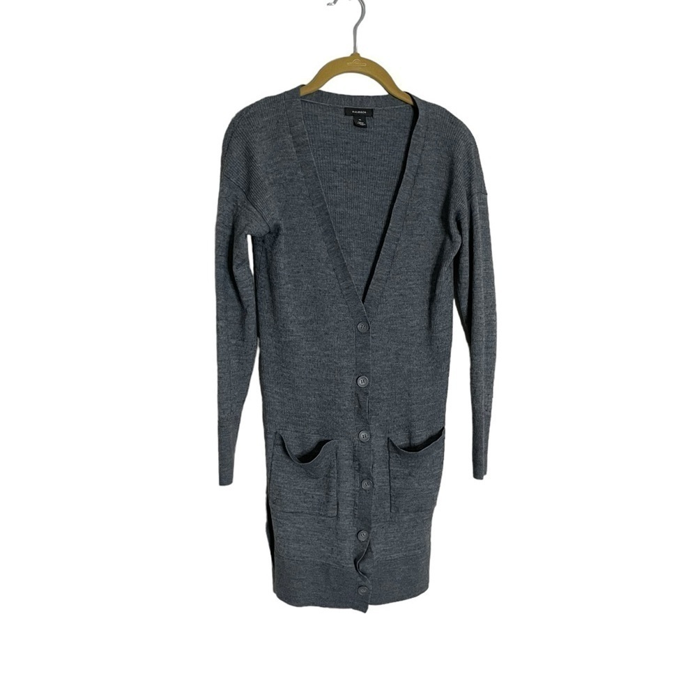 Halogen Gray Merino Wool Button Cardigan Medium Nordstrom